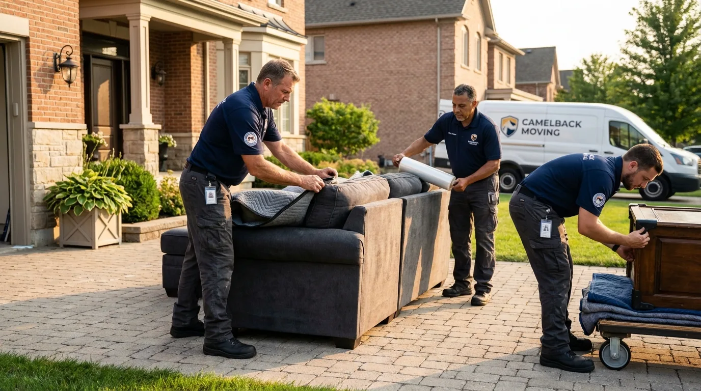 Large estate moving crew wrapping furniture in Davidsonville, MD